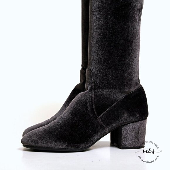 Steve Madden Isaac Velvet Over the Knee Boots Black Women Size 7 - Picture 4 of 12